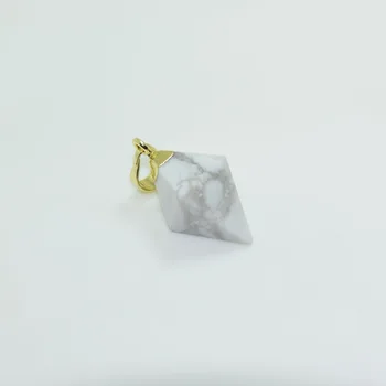 Mėlyna Kristalų natūralaus akmens pakabukas papuošalai padaryti daug mielas dvasinio aukso kvarco kristalo taško gem akmenys 4 veidą Geometrinio