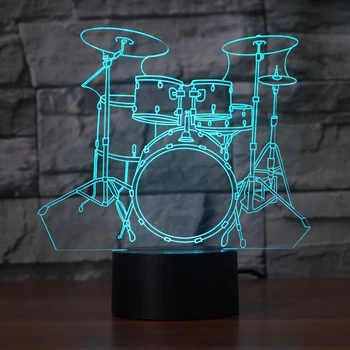 Kūrybos saulašarė 3D Lempa 7 Spalvų Kaita, Nuotolinio/ Jutiklinį Jungiklį LED 3D Naktį Šviesos žibintai Muzikos Instrumentai Atmosfera lempos