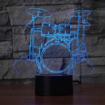 Kūrybos saulašarė 3D Lempa 7 Spalvų Kaita, Nuotolinio/ Jutiklinį Jungiklį LED 3D Naktį Šviesos žibintai Muzikos Instrumentai Atmosfera lempos