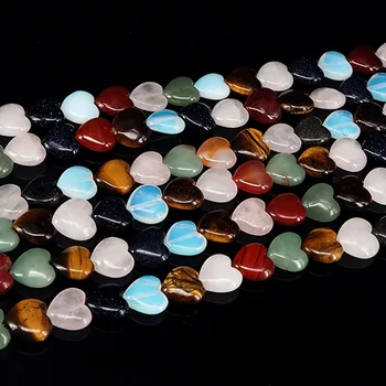 Natūralaus akmens Širdies formos prarasti karoliukai, Kristalų pusfabrikačių string granulių papuošalai priėmimo 