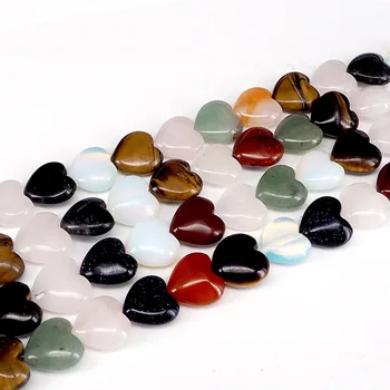 Natūralaus akmens Širdies formos prarasti karoliukai, Kristalų pusfabrikačių string granulių papuošalai priėmimo 