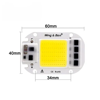 1set COB LED Lustas su Objektyvu Reflektorius 20W 50W 300W Smart IC Chip 110V/230V LED Potvynių Šviesos 