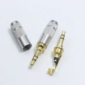 EClyxun 4pcs/daug Aukso chromu padengtas 3,5 mm 3/4 Polių Stereo Male Remontas Ausinių Lizdas Lydmetalis Plug Metalo 