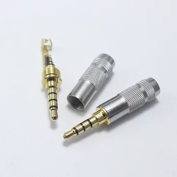 EClyxun 4pcs/daug Aukso chromu padengtas 3,5 mm 3/4 Polių Stereo Male Remontas Ausinių Lizdas Lydmetalis Plug Metalo 