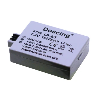 Doscing NAUJAS Pakeitimas 7.4 V 1600MAH Li-Ion Fotoaparato Baterija, CANON LP-E5