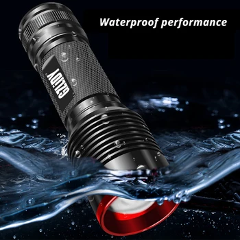 Galingas XHP50 LED Žibintuvėlis atsparus Vandeniui Priartinimas LED Taktinis Žibintuvėlis 5 Apšvietimo Režimus, Maitinamas 18650 arba 26650, Lauko Apšvietimas
