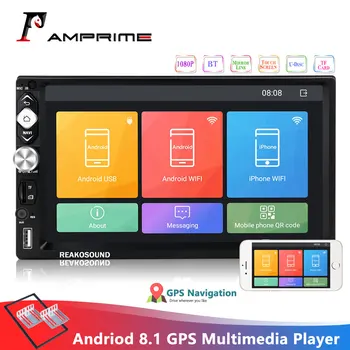 AMPrime 2 Din Andriod 8.1 Automobilio Multimedia Player