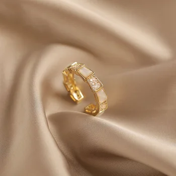 Mados Nutiesti Shell Ir Cirkonio Nemokamai Dydžio Piršto Žiedai Atidarykite Reguliuojamas Aukso Žiedus Moterims Vestuvių Pareiškimą, Juvelyriniai Dirbiniai