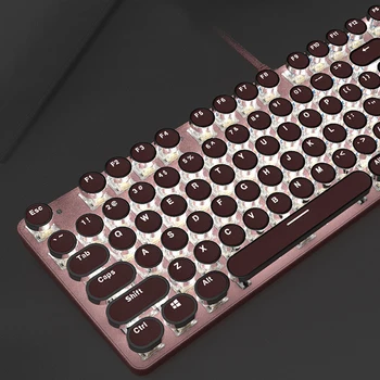 Nekilnojamojo Mechaninė Klaviatūra Žalioji Ašis 104 klavišą Žaidimų Pultelių RGB Apšvietimu Punk Romantiška Pink Klaviatūros Metalo Plokštė Laidinė Klaviatūra