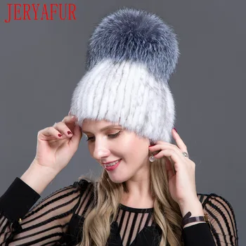 JERYAFUR rusijos mados audinės lapės kailio kepurę mados žiemos moteriški audinės kailio kepurė slidinėjimo kepurė kailio kepurė