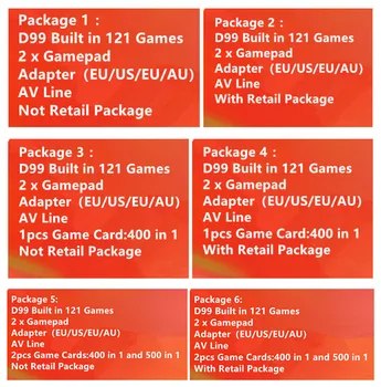 2017 Naujas Subor D99 Vaizdo Žaidimų Konsolės Klasikinės Šeimos TELEVIZIJA, vaizdo žaidimų pultai grotuvas su 400 IN1+ 500 IN1 žaidimai korteles pasirinkti