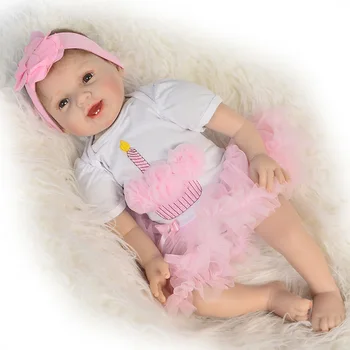 NPK LĖLĖS 22 Colių 55cm Puikus bebe reborn baby girl silikono lėlės, žaislai vaikams, gimtadienio dovana naujagimio gyvas lėles