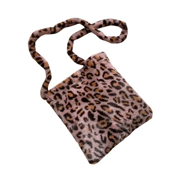 Leopard Pliušinis Pečių Krepšiai Moterims Rudens Mados Derliaus Moterys, Ponios Rankinės Didelės Talpos Pečių Maišą