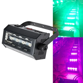 LED 100W DMX 512 RGB stroboscope diskoteka žiburiai profesionaliojo scenos muzikos įranga dj flash balta šviesa