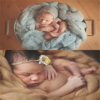 Kūdikių Islandija Vilnos Pluošto Antklodė Virvę 400cm Krepšelį Užpildo Pynė Antklodė Krepšelį Stuffer Naujagimių Fotografijos Rekvizitai Baby Shower Dovana
