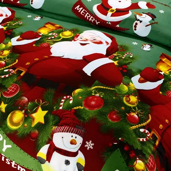 4pcs/set 3D Animaciją Patalynės Komplektai Linksmų Kalėdų Dovana Kalėdų Senelis Patalyne, Antklodė Antklodė Padengti paklode 2 pagalvių Užvalkalai Naujųjų Metų