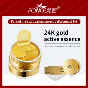Korėjos 24K Gold Crystal Collagen Gel Akių Kaukė pleistrai Amžinas Miego Kaukę, Valiklis Raukšlių Anti-Age procedūra Tamsius Ratilus lapas