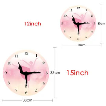 Baleto Mergina Šoka Sieninis Laikrodis Princesė Pink Spausdinti Žiūrėti Balerinos Kojos Juda Šokių Laikrodis Žiūrėti Miegamasis Slient Laikrodis