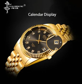 Mados Naujų Porų Laikrodžius Mens Aukso prabangos Prekės ženklo Moterų Suknelė Watch Laikrodis Reloj Žiūrėti Vyrams, Dovanų Relogios Masculinos