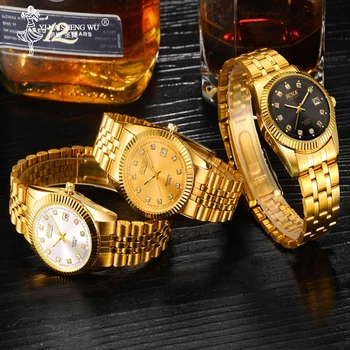 Mados Naujų Porų Laikrodžius Mens Aukso prabangos Prekės ženklo Moterų Suknelė Watch Laikrodis Reloj Žiūrėti Vyrams, Dovanų Relogios Masculinos