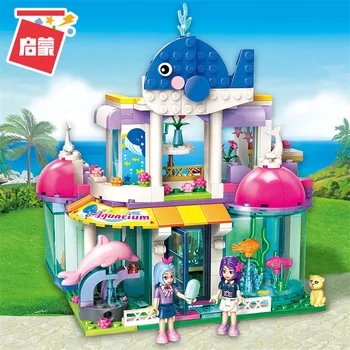 327pcs Princesė Mėlynasis Banginis Akvariumas Statybinių Blokų Rinkinius Plytų Modelis Kids Classic Suderinamas Draugai, Žaislai Mergaitėms