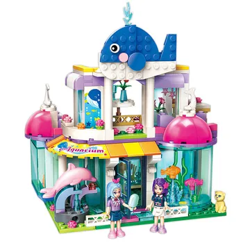 327pcs Princesė Mėlynasis Banginis Akvariumas Statybinių Blokų Rinkinius Plytų Modelis Kids Classic Suderinamas Draugai, Žaislai Mergaitėms