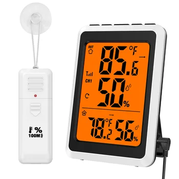 ORIA Patalpų Lauko Termometras Skaitmeninis Elektroninis Belaidžio Drėgmėmačiu Drėgmės Matuoklis Temperatūros Monitorius, kurių Jutikliai
