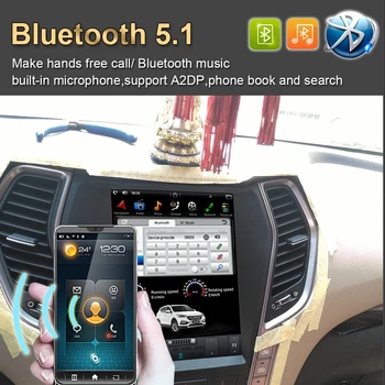Automobilių Garso Vertikalus ekranas Tesla Android 9.0 GPS Navigacijos Galvos Vienetas Hyundai santa FE/IX45 2013 - 2021 Automobilio Multimedia player