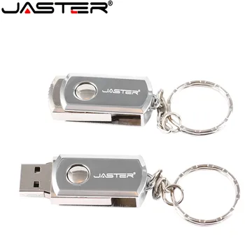 JASTER Metalo Swivel, USB Flash Drive 4GB 64GB 16GB 32GB paketų prižiūrėtojų raktinę Memory Stick Pendrive su Logotipu Spausdinimo,per 10 vnt nemokamai PRISIJUNGTI