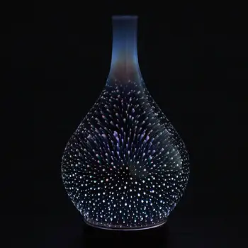Oro Drėkintuvas Naftos Degiklis Namų Humidificador Difuzorius oro Drėkintuvai Fejerverkų Aromaterapinis Difuzorius 7 Spalvų Stiklo Vaza Formos 3D Led