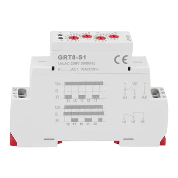 GRT8-S1 Multi-Funkcija Mini Din Bėgelio Asimetrinė Ciklų Laiko Rėlę 16A Pramonės Kontrolės Auto Laikmatis Relės, AC 230V