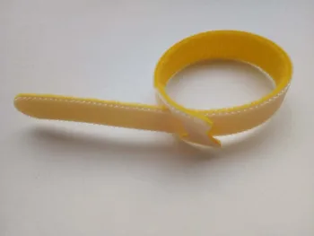 45pcs 200*12mm yellow Magic Daugkartinio naudojimo Nailono Kabelinių Ryšių su Žiedu Skylių atgal kabeliui nailono diržas wrap juosta kablio kilpa