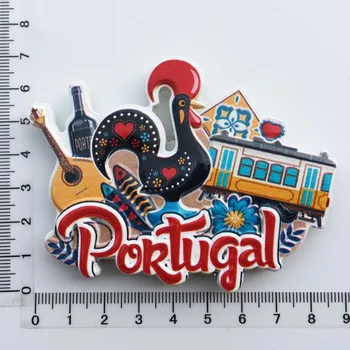 Kūrybos Portugalija Orientyrą Simbolis Gaidys Turizmo Suvenyrai Lisabonos Madeira Tramcar Gitara Dažytos Magnetinio Šaldytuvas Magnetas