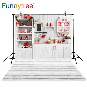 Funnytree nuotrauka fone fotografijos studija virtuvės vinilo naujųjų metų kalėdų dekoro medžio sienos fone photophone photozone