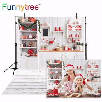 Funnytree nuotrauka fone fotografijos studija virtuvės vinilo naujųjų metų kalėdų dekoro medžio sienos fone photophone photozone