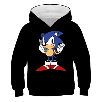 Rudenį, Žiemą karšto pardavimo Sonic the Hedgehog animacinių filmų 4-14 Metų Rudens Vaikas animacinių filmų Vaikams su Gobtuvu Kailis Berniukų Viršutiniai drabužiai Aprengti