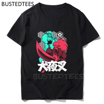 Anime Inuyasha T-Shirt Vyrai Moterys Harajuku Ulzzang Atsitiktinis Grobis, T-Marškinėliai Trumpomis Rankovėmis Hip-Hop Marškinėlius Mados Trumpomis Rankovėmis Viršūnes Tees