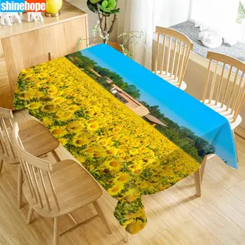1pcs 3D Vestuvių Staltiesė Puokštė Stalo staltiesė Gėlės Saulėgrąžų staltiesė Gimtadienio Vakarienė Namuose Decortion