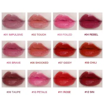 3PCS/SET gold lūpų blizgesys, kurį LAMUSELAND mini dydžio seksualios raudonos, violetinės, rausvos spalvos, minkštas lūpų kremas ilgalaikis, vandeniui matinis lūpų atspalvis LA004