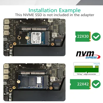 M. 2 NVME SSD Adapteris, skirtas Apple Macbook A1708 Nešiojamas NVMe PCIe M2 NGFF SSD 2016 m. 2017 m. 