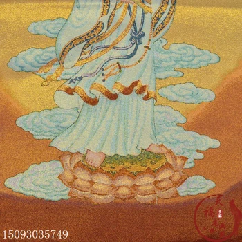 Kalėdų Šilko Siuvinėjimo Brokatas Jinsi Thangka Lotus Guanyin Net Butelis Guanyin helovinas