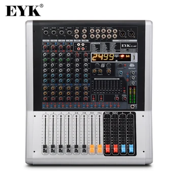EYK EC80P 8 Kanalai 4 Mono,2 Stereo Powerd Garso Maišytuvo 650W x 2 su 9 Band EQ 99DSP Dvejopo Poveikio, Bluetooth, USB, 2 AUX Etape