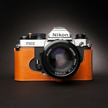 Rankų darbo natūralios Odos Fotoaparato Atveju, Už Nikon FM2 FM FM2N FE FE2 kameros Pusę Padengti Krepšys