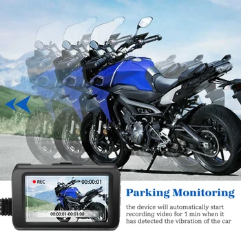 Motociklo Diktofonas Motociklo DVR Brūkšnys Cam 1080P Priekiniai Galiniai viso Kūno Platus Vaizdas Vandeniui Motociklo Kamera, Diktofonas miško Kirtėjas