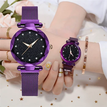 Prabangūs moteriški Laikrodžiai, Apyrankės Ponios Magnetinio Žvaigždėtas Dangus Moterų Laikrodžiai Kvarcinis Laikrodis Relogio Feminino Bayan Kol Saati 2019 Karšto