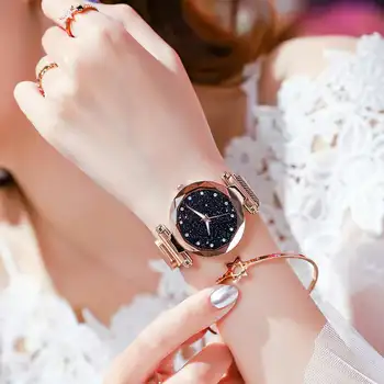 Prabangūs moteriški Laikrodžiai, Apyrankės Ponios Magnetinio Žvaigždėtas Dangus Moterų Laikrodžiai Kvarcinis Laikrodis Relogio Feminino Bayan Kol Saati 2019 Karšto