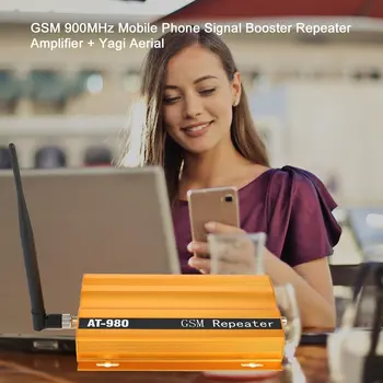 GSM 900mhz Mobilųjį Telefoną Signalo Stiprintuvas Kartotuvas Stiprintuvo + Yagi Antenos Full-duplex Single-port Dizainas-980 LESHP Gabalas
