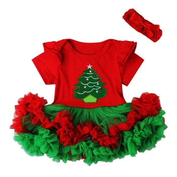 Kalėdų Eglutė Kūdikių Dress Tutu Nėrinių Kūdikių, Mergaičių Drabužiai, Šalies Naujagimių Mergina Dress Jumpsuit + Lankelis Tinka Kūdikių Drabužiai Rinkinys