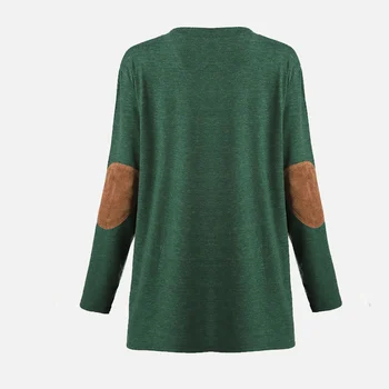 Tunika Kniedės O-kaklo Kratinys moteriški marškinėliai ilgomis Rankovėmis Pavasario Prarasti T-shit Moterų 2020 M. Vasarą Kietas Atsitiktinis Moterų Tshirts