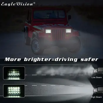 LED Kvadratinių priekinis žibintas, Auto, lieto Aliuminio Korpusas 150w 5 4x6 Colių LED Žibintai Visureigis Sunkvežimis Darbo Žibintai, Automobilių Reikmenys